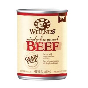 Wellness 95 Percent Beef Canned Dog Food 12/13.2 oz wellness, 95%, 95 percent, beef, canned, dog food, dog